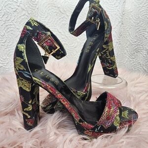 Guess Black Heels with Ankle Strap and Open Toe